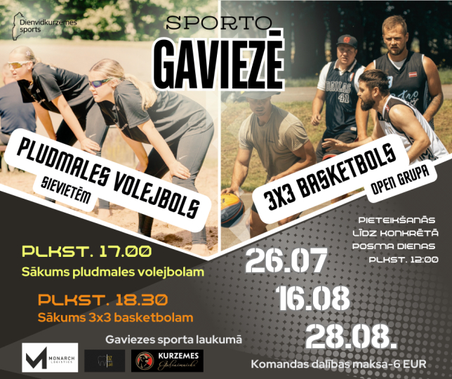 Sporto Gaviezē /Pludmales volejbols+basketbols 3x3/