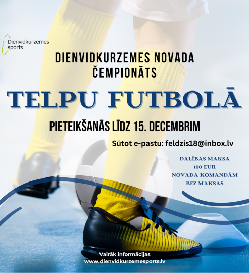 Piesaki komandu Dienvidkurzemes novada čempionātam telpu futbolā