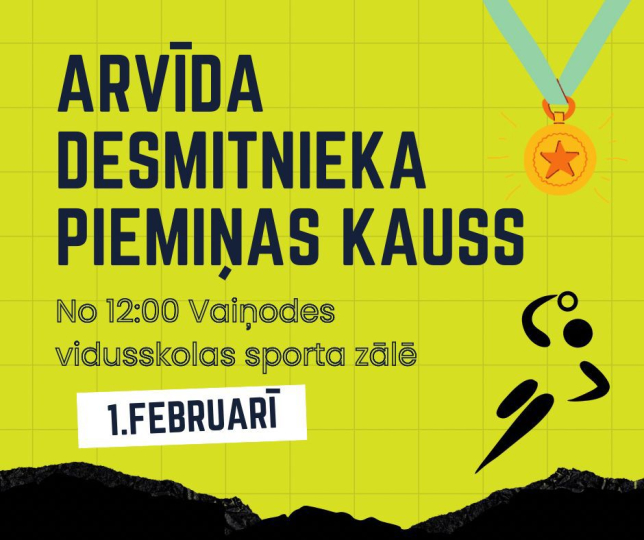 1. februārī Vaiņodes vidusskolā norisināsies Arvīda Desmitnieka piemiņas kauss handbolā